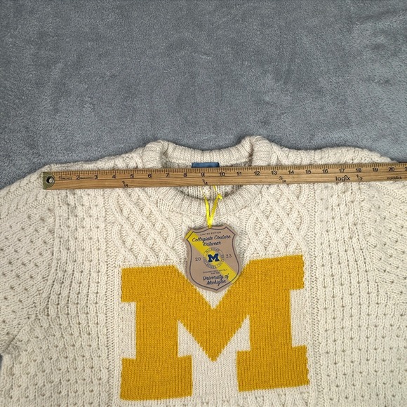 NWT Collegiate Couture University of Michigan 100% British Wool Sweater XXL - Picture 10 of 11